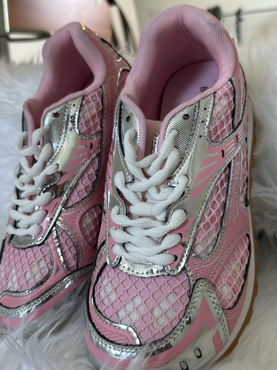 Bottega Veneta Shoes - Bottega Veneta Pink and Silver Women's Mesh Sneakers